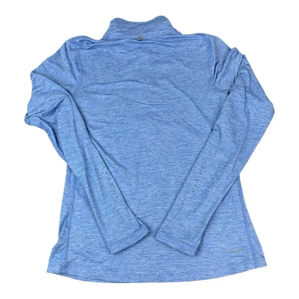 Nike Running Dri Fit Women’s 1/4 Zip Pullover Top, Long Sleeve, Blue, Size Small